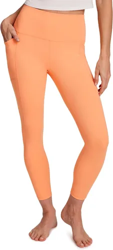 Vista 14 de RBX Leggings activos de cintura alta a prueba de sentadillas hasta el tobillo para mujer, leggings de yoga 7/8 con bolsillos 7/8 rojo polvoriento