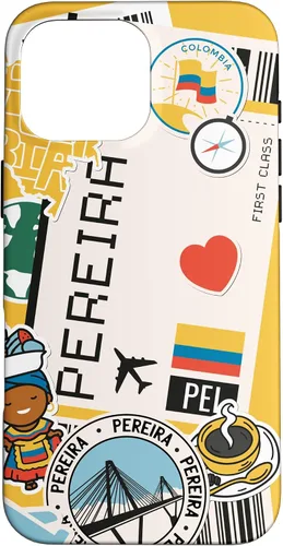 Vista 19 de Flight Boarding Pass Tag Label to Destination Pereira Case for iPhone 16