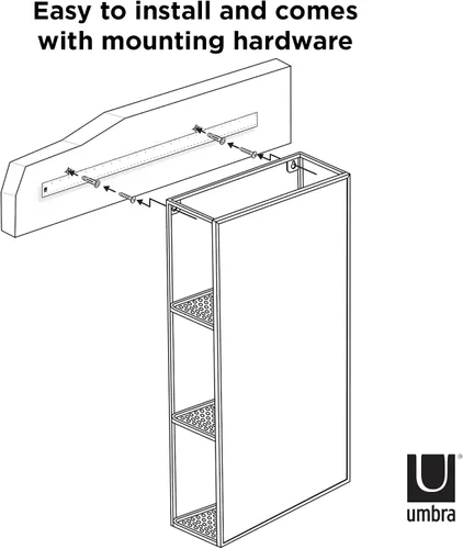 Vista 7 de Umbra Cubiko - Armario de almacenamiento rectangular de metal negro de 24 x 12 pulgadas con 3 estantes