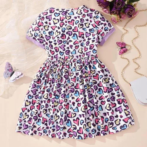 Vista 3 de Vestidos de verano para niñas pequeñas, túnica de dinosaurio, vestido casual de manga corta, vestido de patinadora para niños pequeños, 2-7T