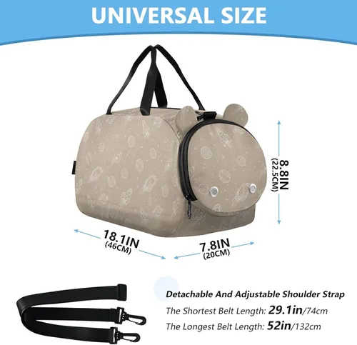 Vista 3 de Adventure Slate Space Brown Small Gym Bag with Shoes Compartment Large Capacity Sports Duffel Bag for Beach Swim Bags Pool Sports bolsa para hombre