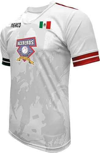 Vista 2 de Jersey México Acereros de Monclova 100% Poliéster BlancoGris_Hecho en México