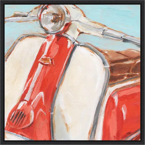 Vista 8 de Amanti Art Framed Canvas Wall Art 16x16 Retro Scooter II by Ethan Harper, Framed Wall Art Canvas, Transportation Artwork, Traditional Decor, Small