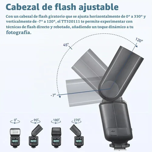 Vista 6 de GODOX TT520III Flash de cámara universal Speedlite (TT520II actualizado)