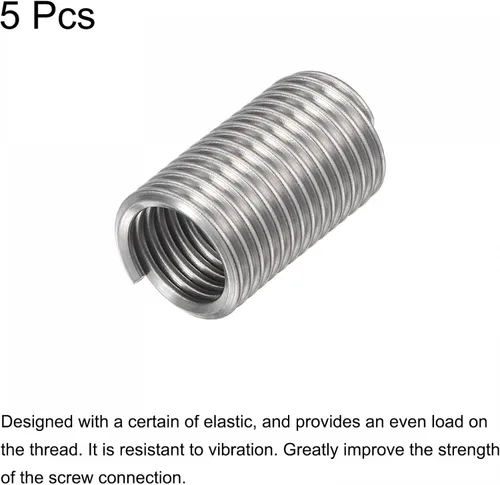 Vista 3 de uxcell Insertos de rosca de alambre 1/2-13 UNC 3.0D 304 Tipo helicoidal de acero inoxidable Reparación de tornillo de alambre en espiral Manga