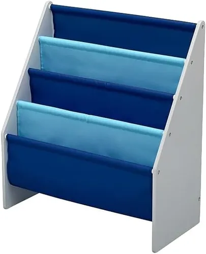 Vista 9 de Estantería para libros y juguetes Delta Children, en color gris/azul y organizador de juguetes Spider Man con contenedores de madera de ingeniería