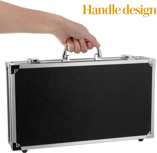 Vista 4 de VILLCASE Portable Aluminum Alloy Toolbox with Slide Lock Large Capacity Medicine and Instrument Case with Handle for Home Garage Workshop Storage