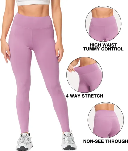 Vista 4 de Natural Feelings Leggings de cintura alta para mujer, ultra suaves, elásticos, opacos, ajustados, para yoga, talla única y talla grande