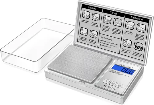 Vista 13 de Fuzion - Báscula de gramos, báscula de bolsillo con precisión de 0.01 gramos, báscula digital pequeña de 200g para alimentos, joyería, hierbas