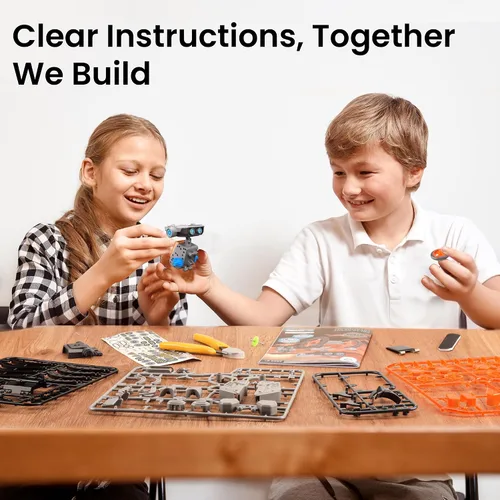 Vista 7 de Sillbird Kit de robot de construcción solar 15 en 1, regalo STEM para niños Gris-naranja