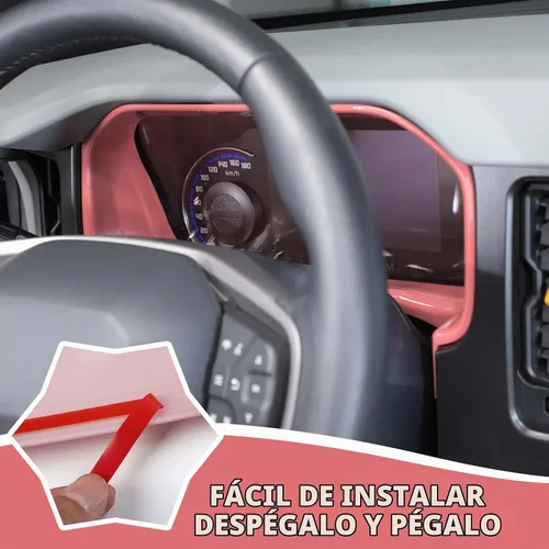 Vista 7 de RAZPOY Cubierta para tablero de instrumentos Bronco, cubierta de tablero de control central compatible con accesorios interiores Ford Bronco Rosa