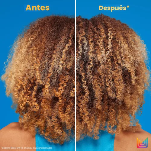 Vista 2 de Matrix Acondicionador Brass Off Blue – Tonifica y elimina los matices de naranja cobrizo, acondicionador pigmentado para cabello teñido y morenas