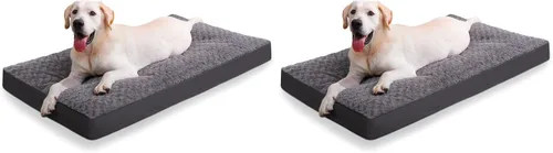 Vista 8 de KSIIA Alfombrilla de Cama para Jaula de Perro Impermeable para Jaula, Cama de Terciopelo Rosa Suave para Perros Medianos con Funda Lavable Negro