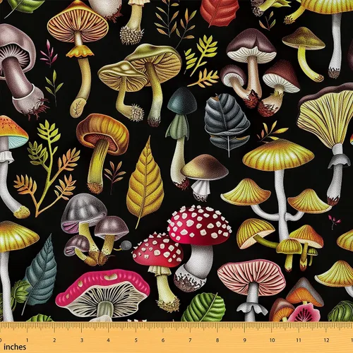 Vista 14 de Tela decorativa de setas lindas de Feelyou por el patio, tela de tapicería de setas de dibujos animados para sillas, tela decorativa impermeable al