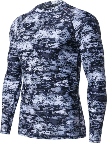 Vista 12 de HUGE SPORTS Camiseta de protección contra erupciones de manga larga para hombre UPF 50+ con protección UV, de secado rápido, con costuras