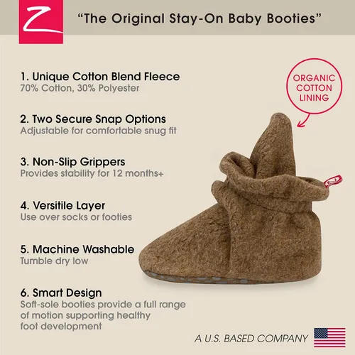 Vista 3 de Zutano Unisex Fleece Baby Booties, Soft Sole and Non Slip Stay On Slipper Socks for InfantToddler, Girls, Boys 3-24 Months
