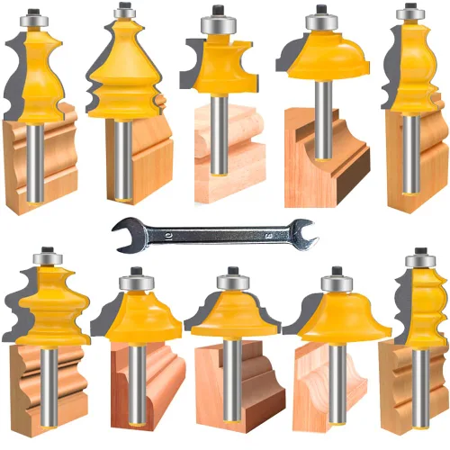 Vista 8 de LEATBUY 1/2 Inch Shank Router Bit Set 5 PC for Cabinet Door Edge Bits (KY1) Panel Cabinet Door Rail and Stile Router Bits Sets Woodworking Wood