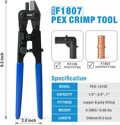 Vista 7 de iCrimp - Kit de engaste de anillos de cobre C/W 50 piezas de anillos de cobre de 3/4 pulgadas