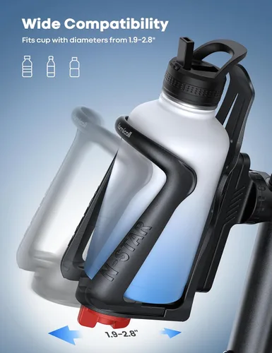Vista 9 de Lamicall Soporte para botella de agua para bicicleta, soporte para teléfono de motocicleta