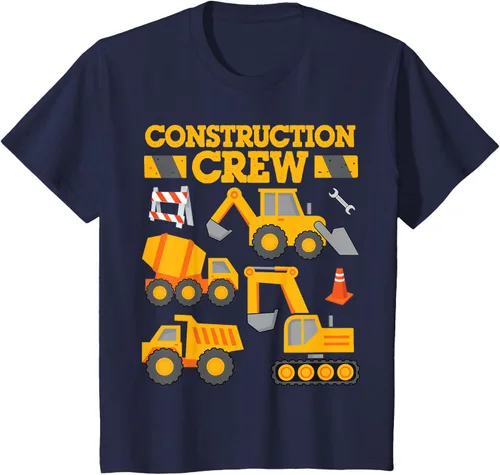 Vista 80 de Construction Crew Worker Excavator - Camiseta para niños y niñas Negro