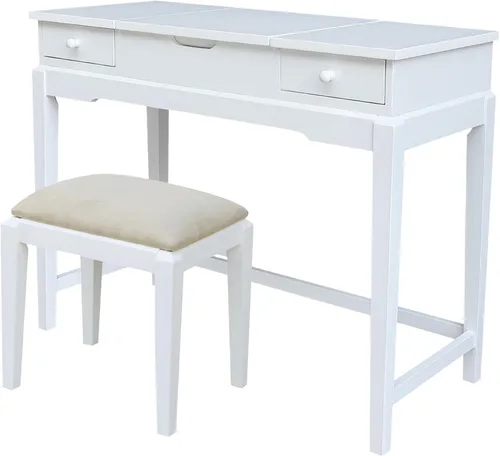 Vista 14 de International Concepts - Mesa de tocador con banco de tocador Esspresso