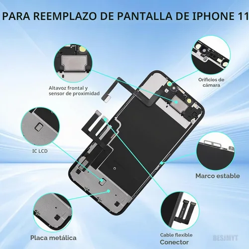 Vista 2 de para iPhone 11 Reemplazo de pantalla con altavoz de oído LCD 6.1