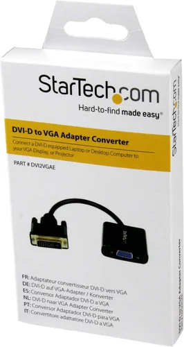 Vista 4 de StarTech Active DVI-D a VGA - Cable convertidor de 1080p (DVI2VGAE) Convertidor activo DVI-D a VGA con soporte 1920x1200 para monitores