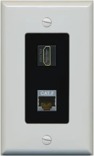 Vista 9 de RiteAV Placa de pared HDMI y Cat7 - 1 cuadrilla [negro/marfil]