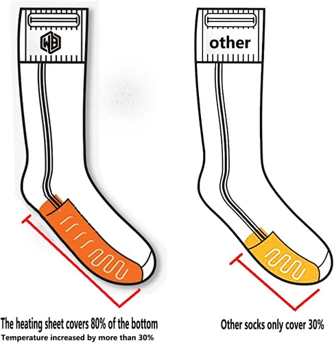 Vista 3 de Calcetines de esquí de lana recargables para hombres, calcetines eléctricos para mujeres, calentadores de pies para mujeres, caza, esquí, ciclismo
