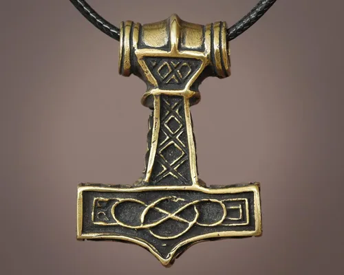Vista 3 de Thors Hammer Necklace Pendant - Mjölnir Viking Norse Thor Hammer Pendant Viking Jewelry - Thor Necklace - Thor Gifts for Men - Viking Necklace for