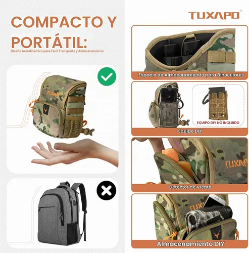 Vista 7 de Paquete de arnés de binoculares con funda para telémetro, cubierta contra la lluvia, estuche para binoculares para caza, senderismo, tiro