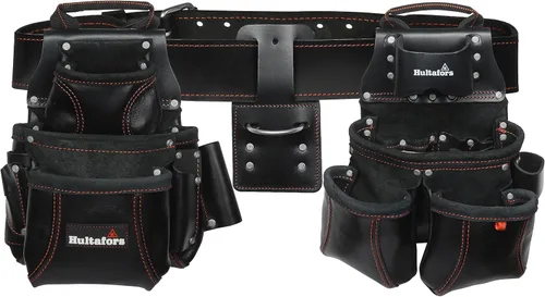 Vista 2 de Hultafors Work Gear HT5449 - Sistema combinado de cuero de alta calidad de 4 piezas, cinturón de herramientas, bolsillos frontales de doble