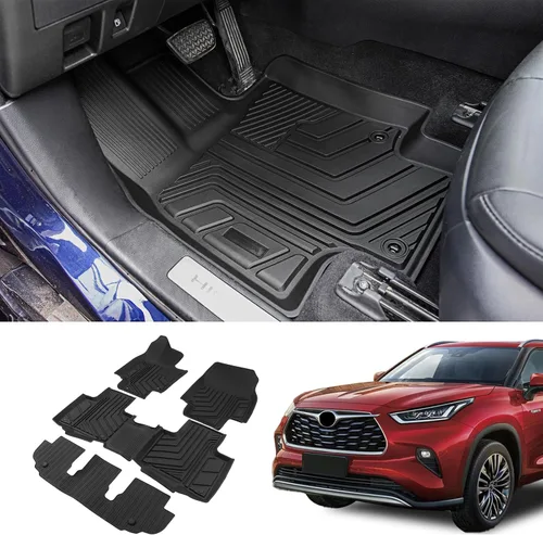 Vista 14 de Bomely - Juego de alfombrillas para Toyota Highlander 7 asientos 2014-2019 Compatible con Highlander 2014-2019