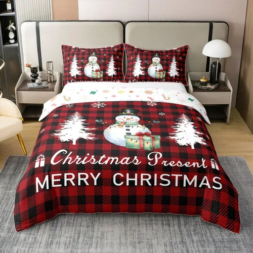 Vista 14 de Erosebridal Funda de edredón de Navidad 100% algodón, ropa de cama de ciervos de Navidad de dibujos animados para niños y niñas, campanas de copo