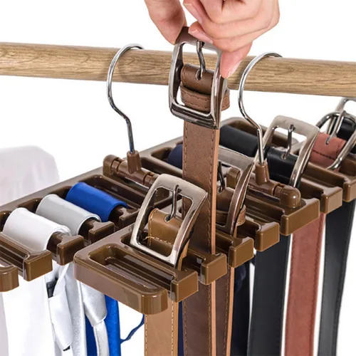 Vista 2 de DayCount® Paquete de 2 organizadores para cinturón de corbata, organizador de corbatas, multifunción, giratorio, bufanda, soporte para colgar