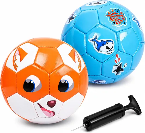 Vista 8 de Balón de fútbol para niños pequeños, tamaño 2, pelota pequeña y suave para niños de 1 a 5 años, juguete deportivo de dibujos animados para niños