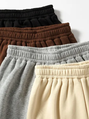 Vista 3 de SheIn Paquete de 4 pantalones deportivos de cintura elástica para mujer