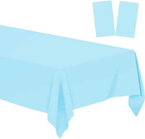 Vista 31 de Paquete de 2 manteles de plástico desechables, manteles de plástico para barbacoa, picnic, cumpleaños, bodas, fiestas, impermeables y a prueba