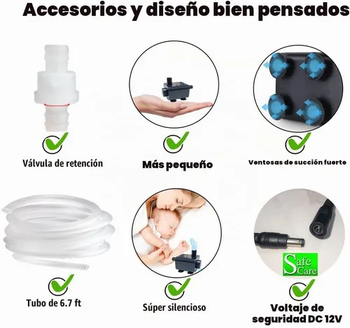 Vista 5 de Bomba de condensado pequeña con válvula de retención, bombas de agua sumergibles automáticas de 4.5 pies, bomba de drenaje con sensor de nivel, mini