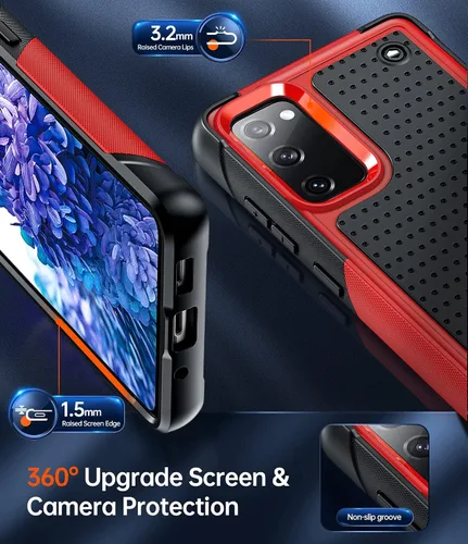 Vista 5 de LeYi Funda para S20 FE 5G: Funda para teléfono Galaxy S20 FE 5G con protectores de pantalla [2 unidades], resistente a prueba de golpes, de doble