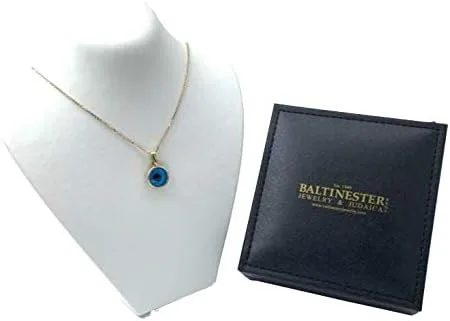 Vista 4 de Jewelry, Solid 14k Gold Jewish Jewelry Pendant Blue Crystal Evil Eye Protection Charm Necklace for Women & Men Spiritual Amulet Good Luck Jewelry