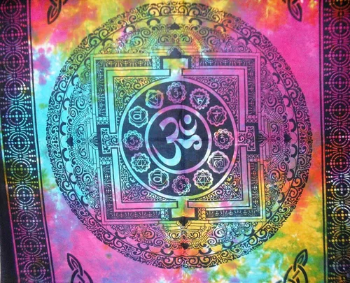 Vista 2 de Traditional Jaipur Om - Póster artístico para pared, tapiz hippie, decoración de dormitorio indio, arte de pared bohemio, colgante de pared