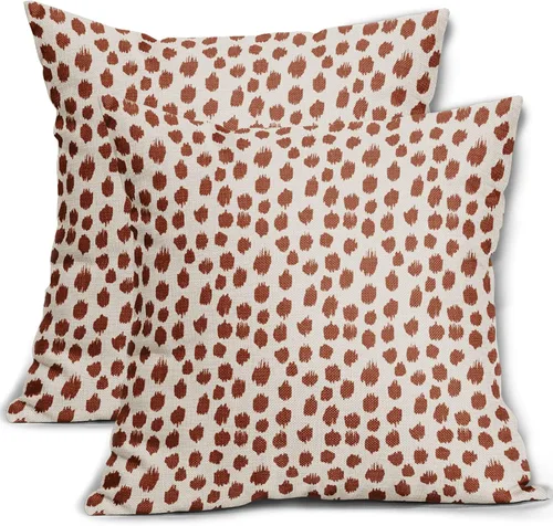 Vista 28 de Sweetshow Juego de 2 fundas de almohada de 16 x 16 pulgadas, diseño bohemio, con diseño de lunares, moderno y moderno, para exteriores, decorativas