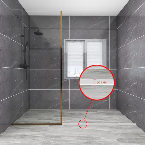 Vista 4 de Presa de agua de umbral de ducha de 118 pulgadas, mantiene el agua en la ducha o encimera seca, aplica para aplicar a encimera, ducha, baño, bañera