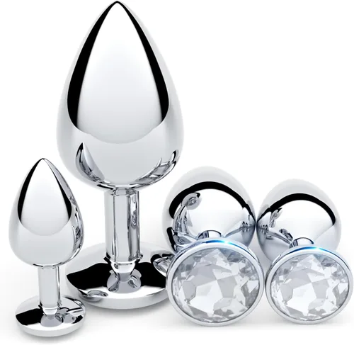 Vista 8 de Vikkiy Anal Plug Beginner Set, 4 PCS Stainless Steel Butt Plug Kit