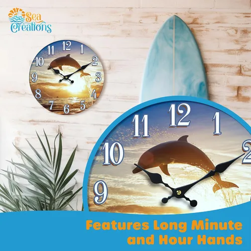Vista 5 de 13" Reloj Dolphin Sunset de vidrio