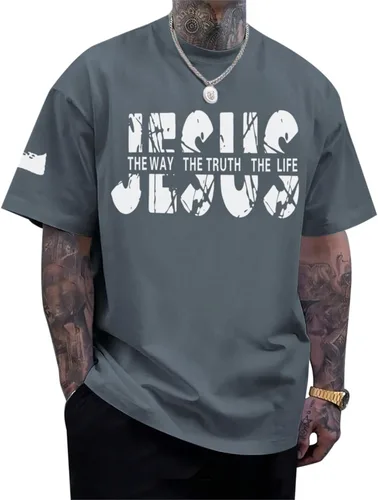 Vista 15 de Camisas de fe cristiana de Jesús para hombres, con versículo bíblico religioso, cruz religiosa, camiseta inspiradora, camisetas gráficas de gran