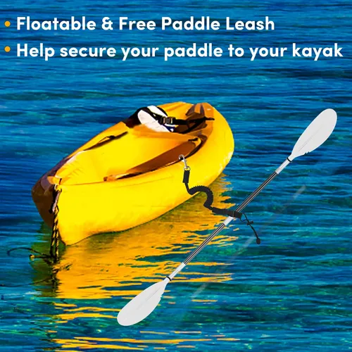 Vista 41 de Remo de kayak, 88 pulgadas, 4 piezas de remos para kayak, flotador de eje de aleación de aluminio resistente, ligero, desmontable, ajustable
