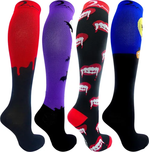 Vista 2 de Calcetines de compresión extra suaves con diseño navideño
