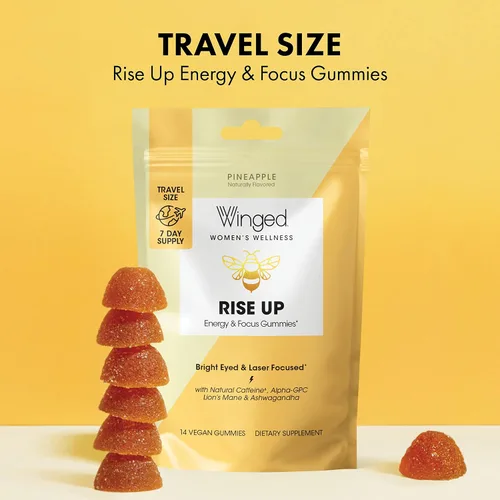 Vista 2 de Winged Rise Up Gummies I B12 for Energy Sabor a piña (14 unidades)